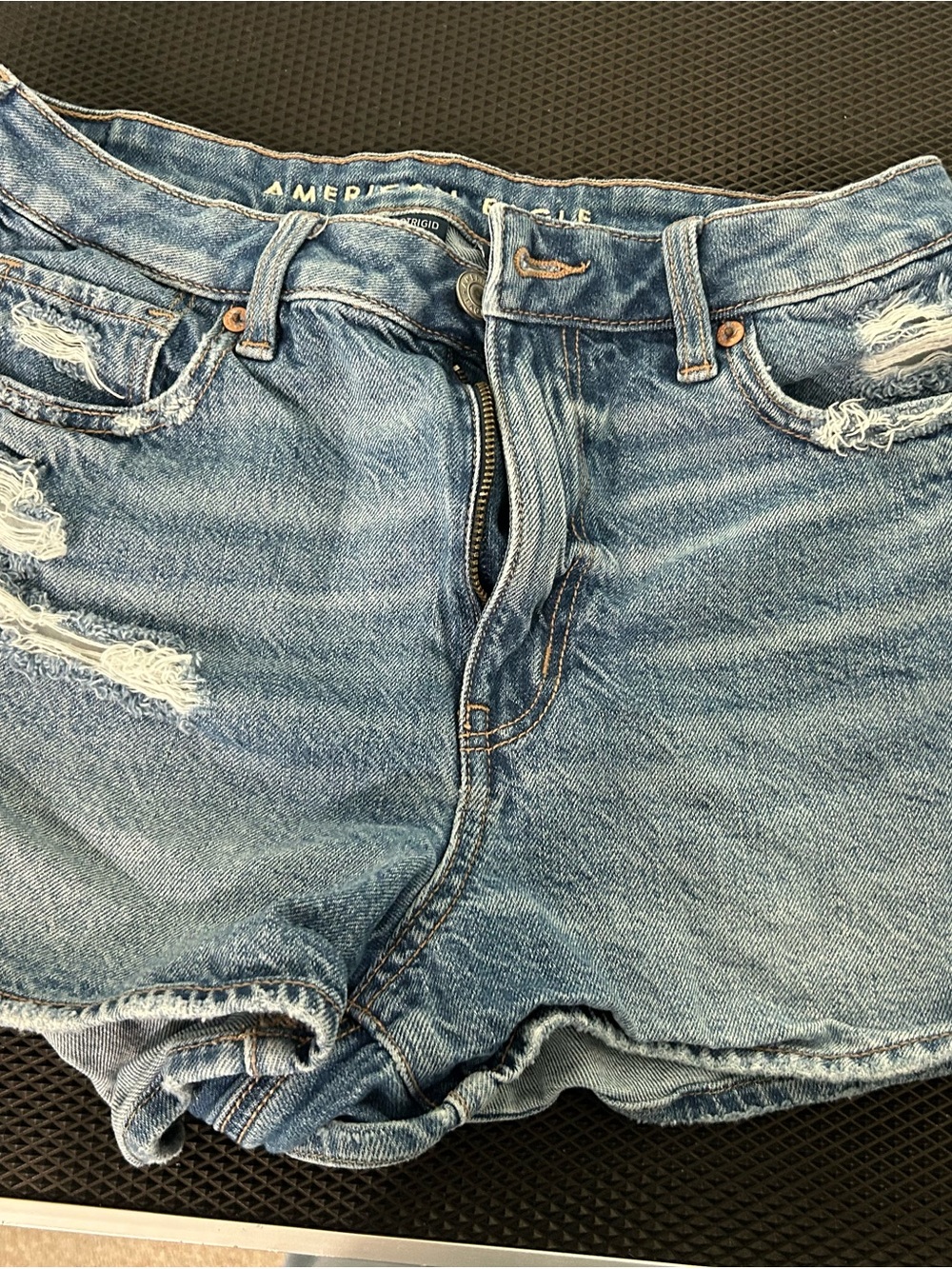 American Eagle Light Wash Distressed Denim Shorts
